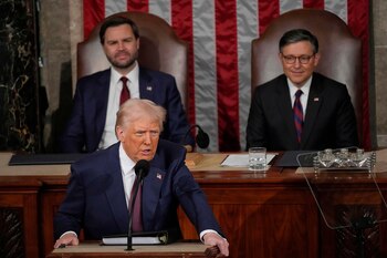 El presidente Trump habló ante