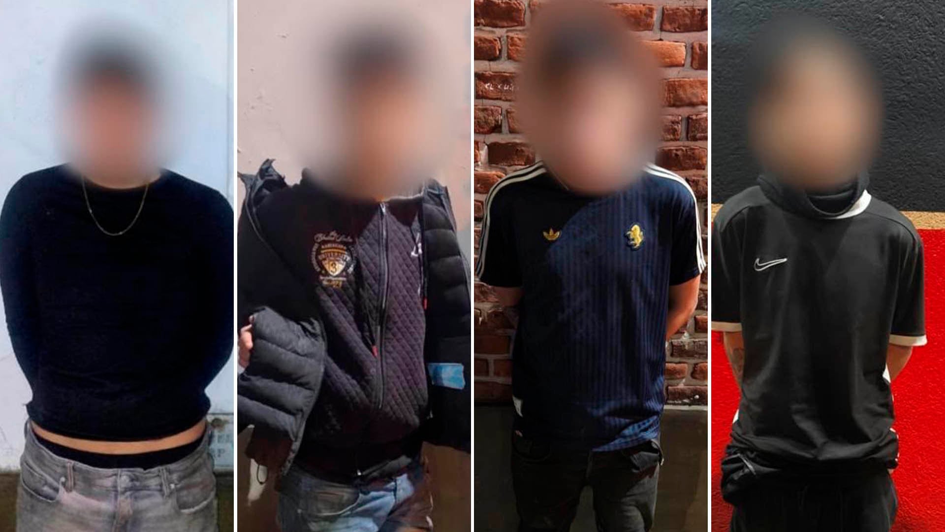 Los cuatro jóvenes detenidos tras el asalto al departamento de la pareja colombiana