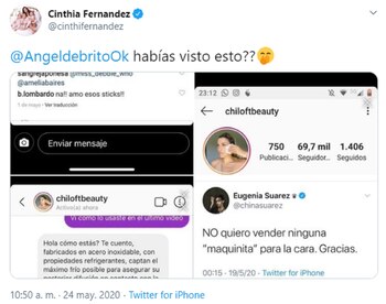 La publicación de Cinthia Fernández