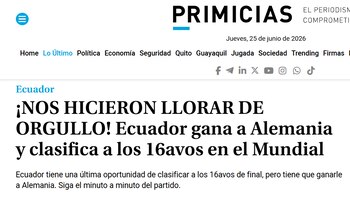 Así tituló el portal Primicias la hazaña de Ecuador