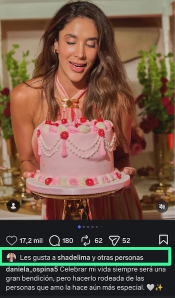La reacción de Shannon de Lima a las fotografías no pasó desapercibida - crédito Daniela Ospina / Instagram