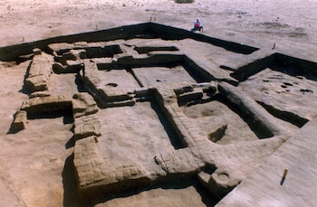 El sitio excavado por la