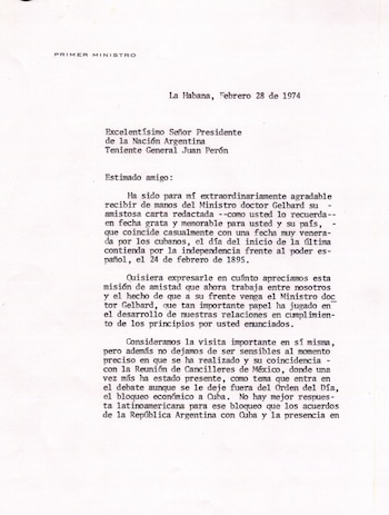 Carta de Fidel Castro a