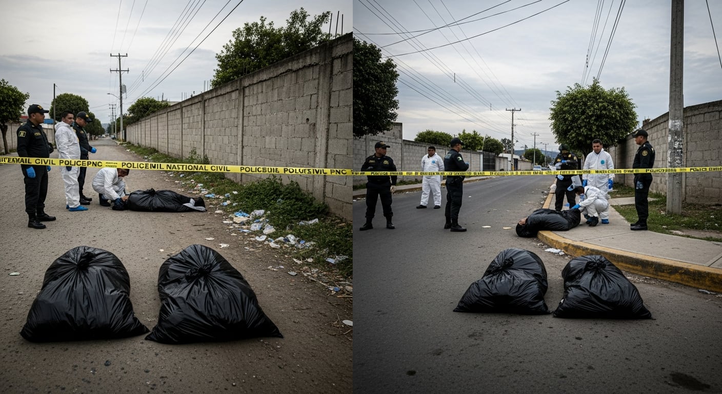 Los cuerpos de cuatro personas aparecen dentro de bolsas plásticas en dos puntos de Villa Nueva, Guatemala