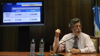 Alberto Abad, titular de la AFIP, el día que anunció las nuevas escalas de Ganancias