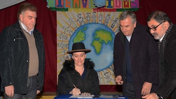 Gabriela Michetti con Gerardo Morales,