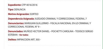 La denuncia de Marijuán recaía