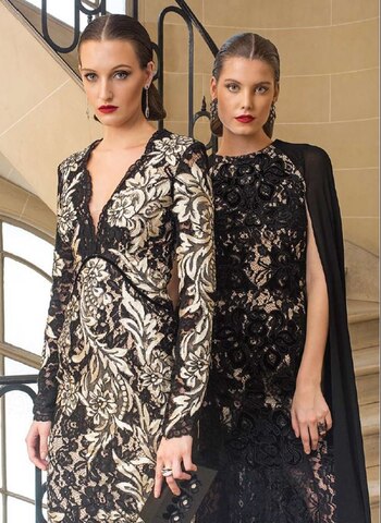 Vestidos de encaje rebrodé con