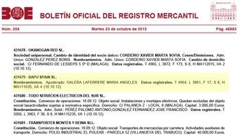 Una de las empresas constituidas