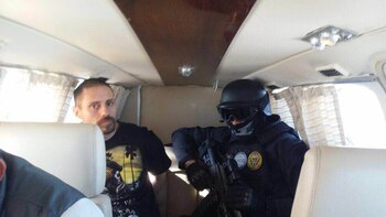 En el avión cuando fue