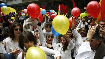 La gente festejó en Bogotá