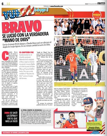 “La mano de Dios”. Los periodistas chilenos no se olvidaron de Maradona