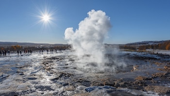 Fumarolas entre la nieve. Un