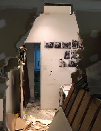 Así quedó la pared de