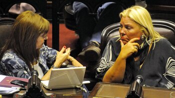 Elisa Carrió mira fijamente a