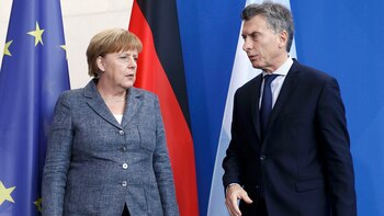 Angela Merkel junto a Mauricio Macri en su reciente visita a la Argentina (Reuters)