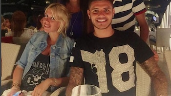 Wanda Nara, embarazada, junto a Mauro Icardi