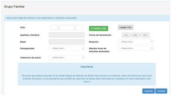 Se deben especificar los datos