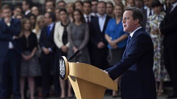 Cameron durante el discurso de