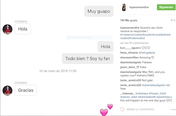 El chat entre de Ronaldo