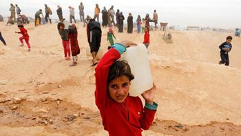 Imagen de archivo. Refugiados del