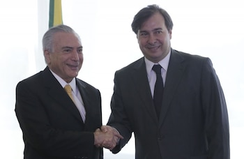 Temer junto a Rodrigo Maia,