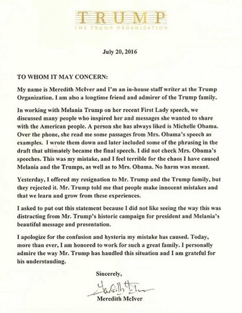 El comunicado oficial de Meredith