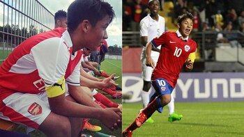 Marcelo Allende con la camiseta del Arsenal, club que se fijó en el tras el Mundial sub-17