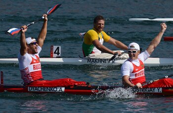 Alexey Korovashkov, 24 años, ganó la medalla de bronce en Londres 2012 en la modalidad C2 1.000m (AFP)