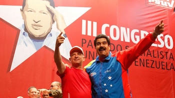 Hugo Carvajal con Nicolas Maduro