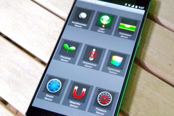 La aplicación Sensor Box muestra