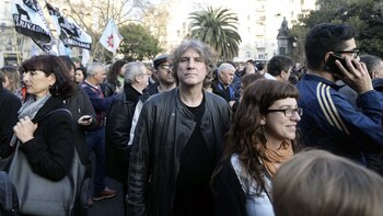 Amado Boudou durante una marcha