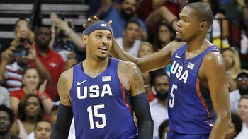 Kevin Durant y Carmelo Anthony,