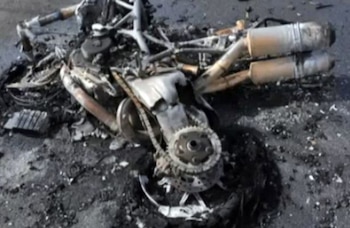 Así quedó la moto tras