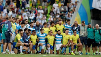 Los jugadores de rugby de