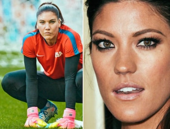 Hope Solo (arquera del equipo de fútbol femenino de Estados Unidos) y Jennifer Carpenter (actriz estadounidense)