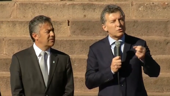 Mauricio Macri habla en el