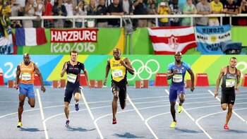 Usain Bolt en la recta