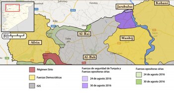 Mapa de situación en Siria
