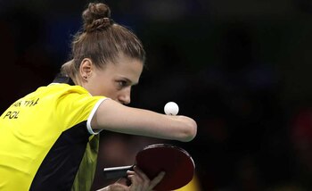 Jugadora de tenis de mesa,