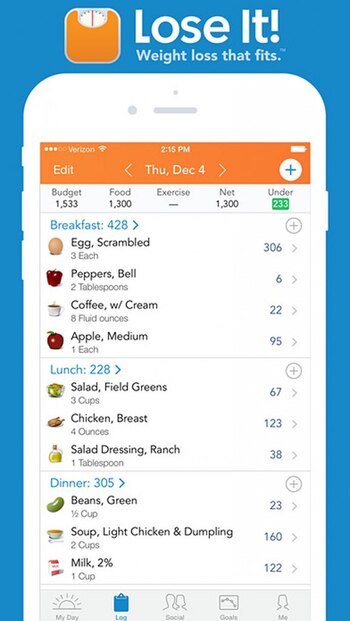 La aplicación Lose It! realiza