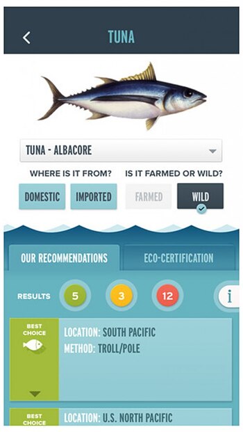 Seafood Watch sirve para elegir