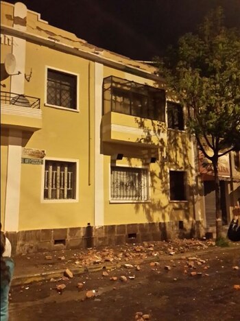 Una de las casas dañadas