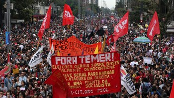 Manifestantes en San Pablo protestaron