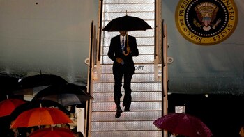 Barack Obama en su llegada