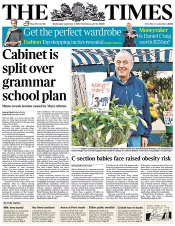 La tapa de The Times