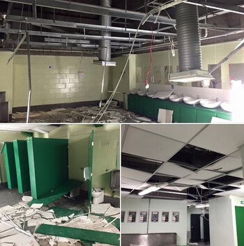 Los baños afectados del Celtic