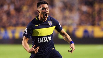 Cristian Pavón marcó de tiro