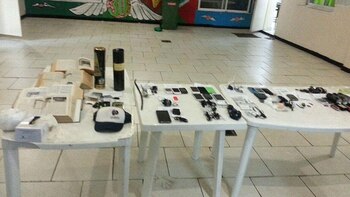 El material incautado en el