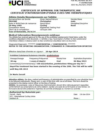 Christopher Froome dio positivo por